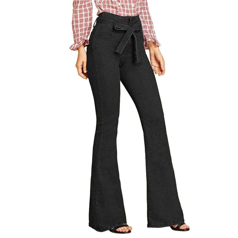 Wide-leg flared jeans - Mubimart