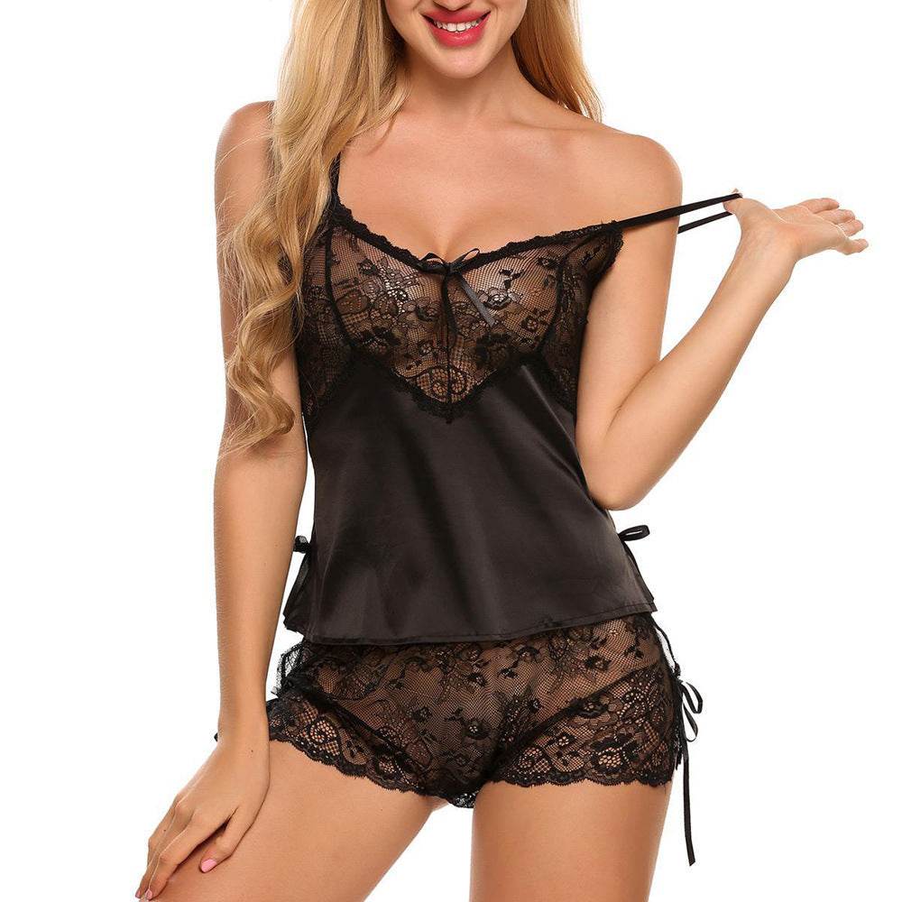 Foreign Trade Lace Sexy Nightwear Perspective of European and American Adults''Interest Underwear - Mubimart