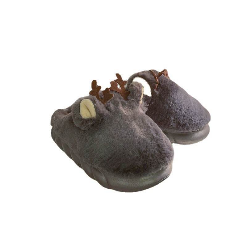 Two-wear One-word Slippers Men And Women Cotton Slippers - Mubimart