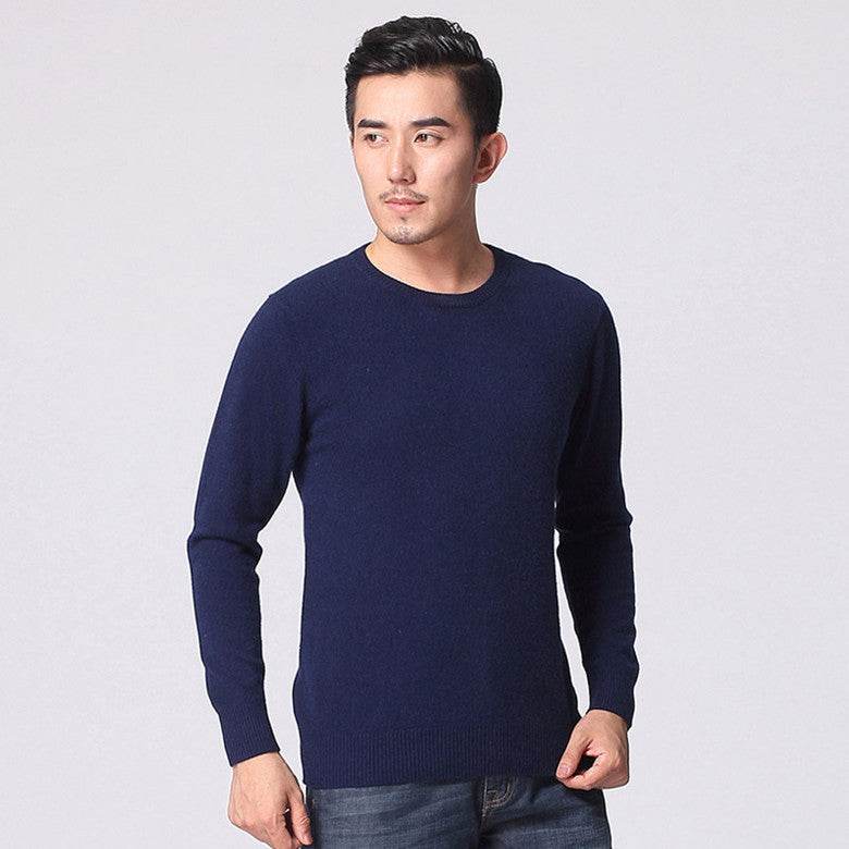 Round neck sweater sweater loose cashmere sweater - Mubimart