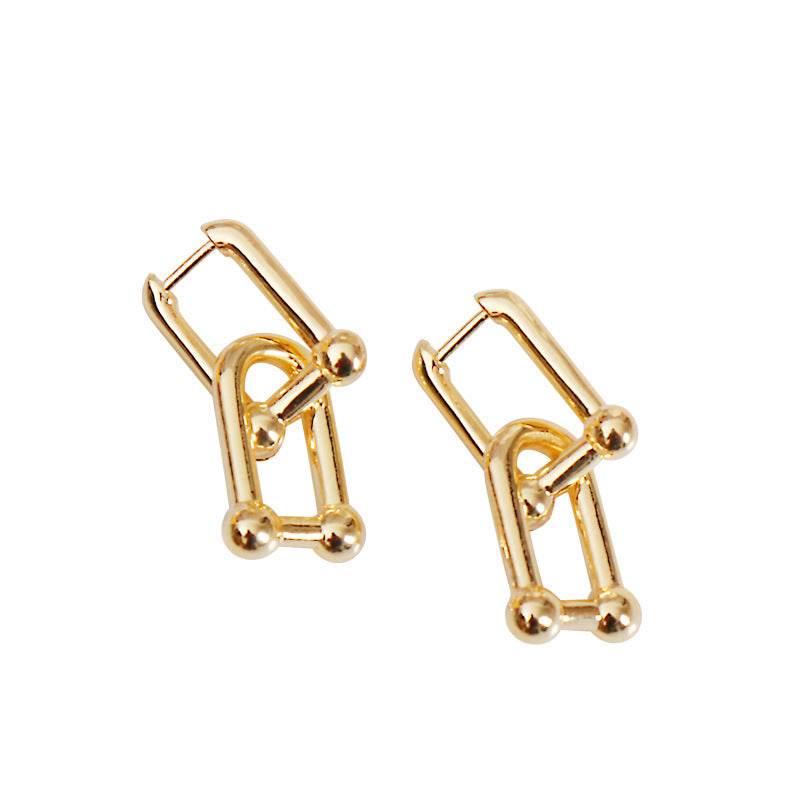 Temperament ear hoop earrings - Mubimart