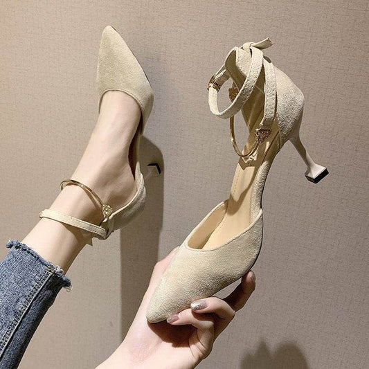 Hollow metal high heels - Mubimart