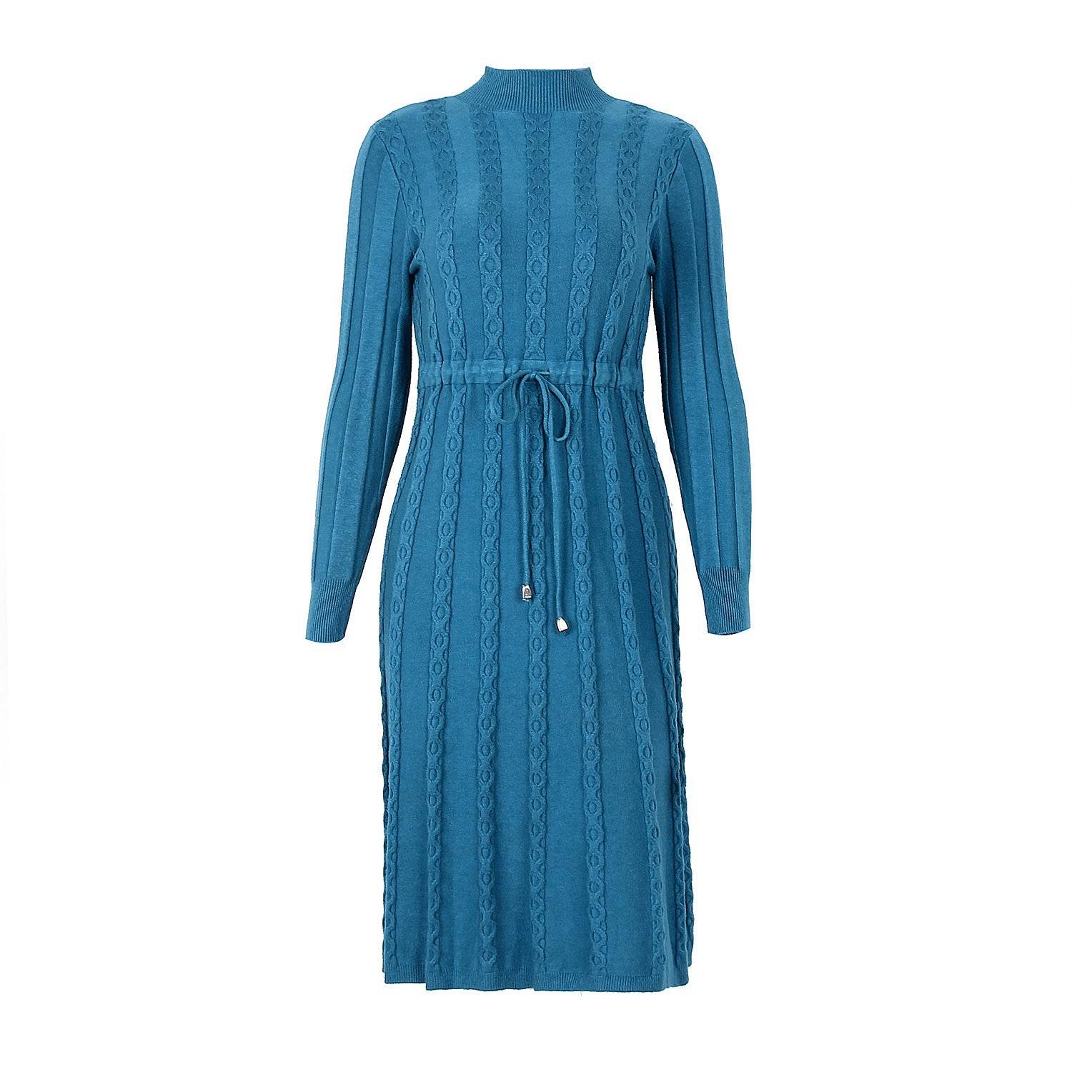 Twisted lace midi sweater dress - Mubimart