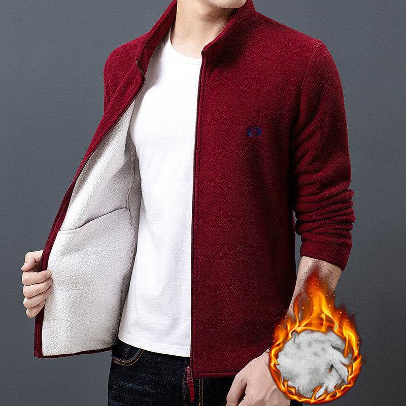 Men's plus fleece thick polar fleece jacket - Mubimart