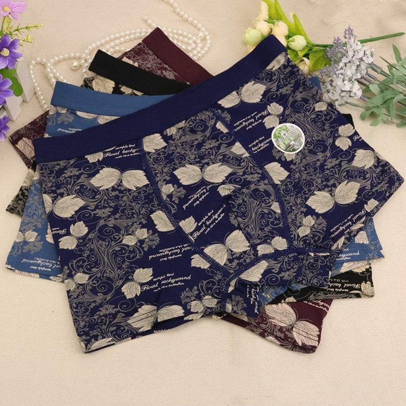 Cotton butterfly print boxer briefs - Mubimart