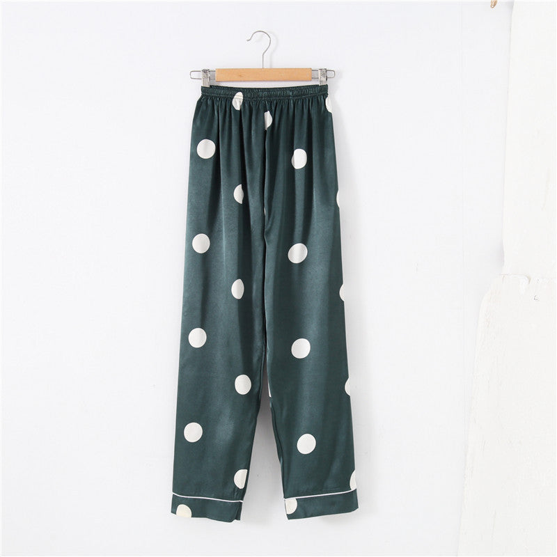 Polka Dot Long Sleeve Pajama Set - Mubimart -  