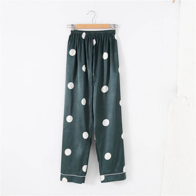 Polka Dot Long Sleeve Pajama Set - Mubimart