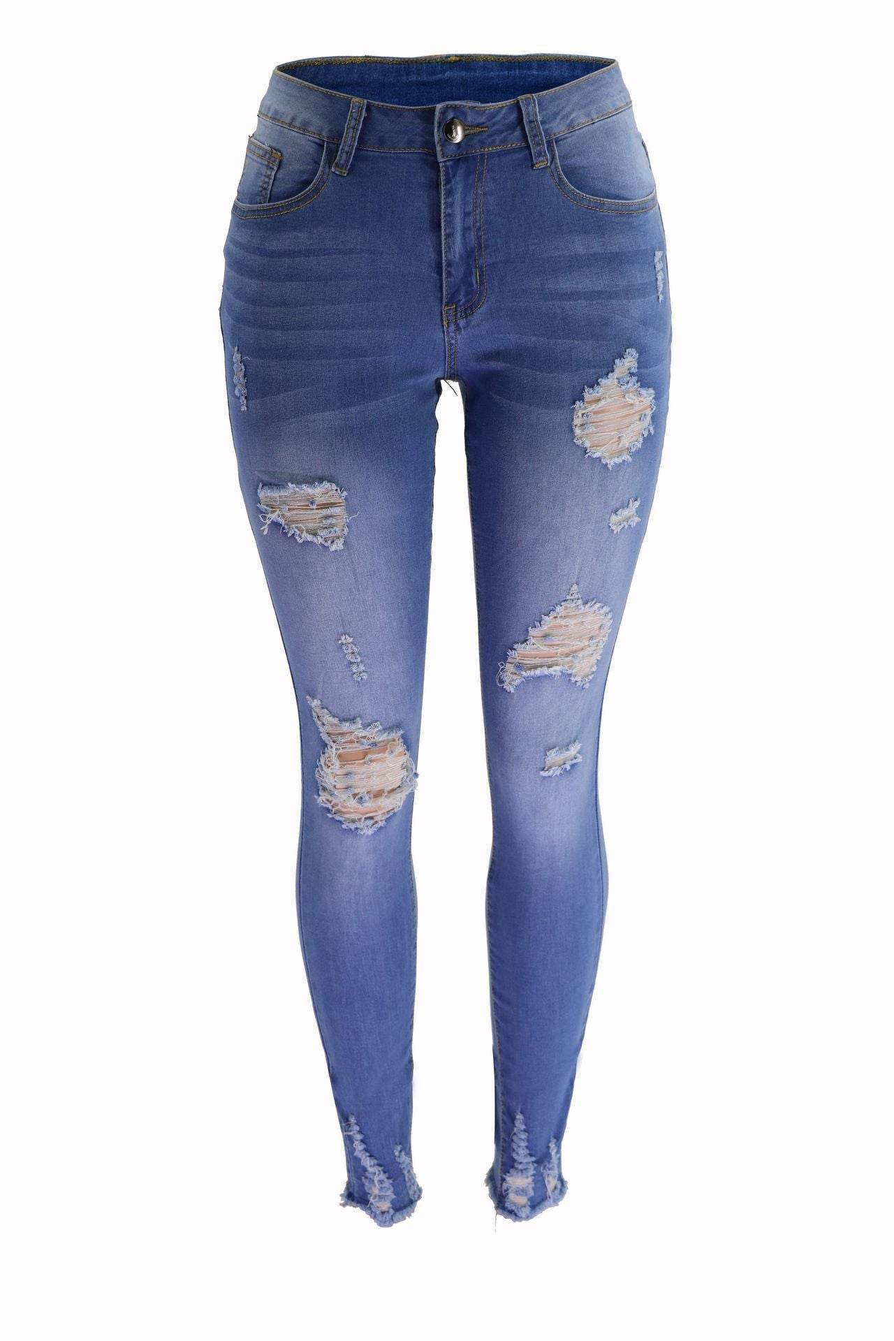 Women's Ripped Jeans Slim Fit Skinny - Mubimart