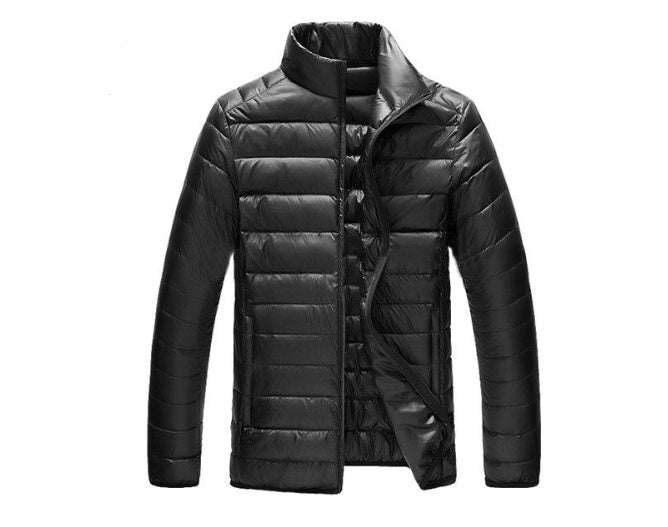 Autumn and winter new men's down jacket large size casual short paragraph collar thin men's down jacket