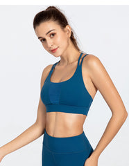 Shockproof gathered sports bra - Mubimart -  