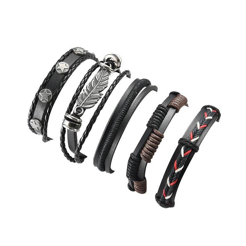 Multilayer Leather Bracelet For Men - Mubimart