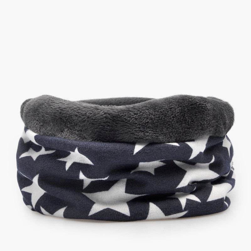 3 in 1 Ring Scarf For Women Men Beanies Hats With Pentagram Pattern Double Layer Hip Hop Hedging Cap Lining With Velvet - Mubimart