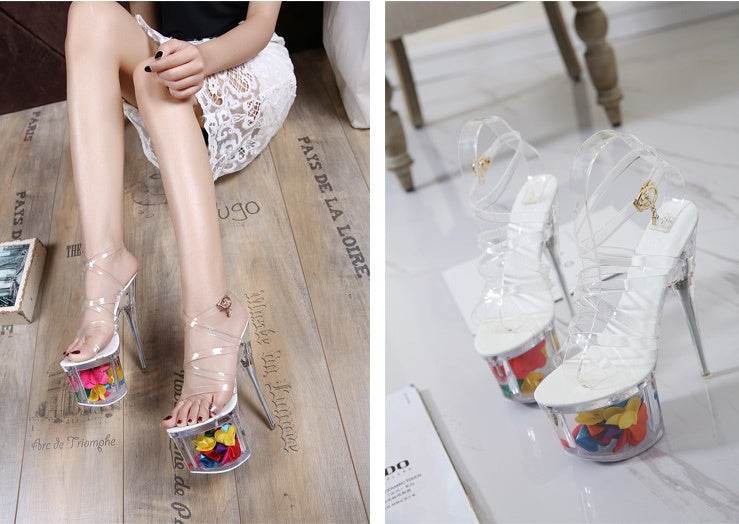 Stiletto cross strap women sandals - Mubimart