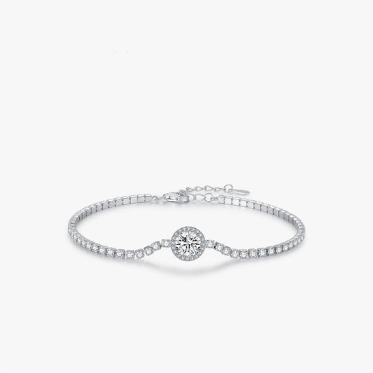 Silver Light Luxury Tennis Bracelet For Women