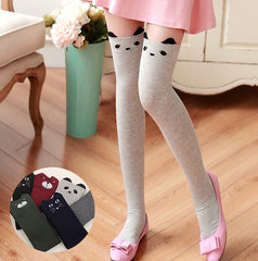 Japanese cartoon panda stereo ear over the knee socks cotton female socks high socks female socks Japanese spring and autumn socks - Mubimart - Knee high socks 