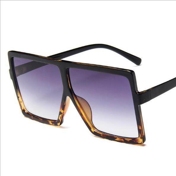 Oversized Women Sunglasses Square Brand Designer Big Frame - Mubimart