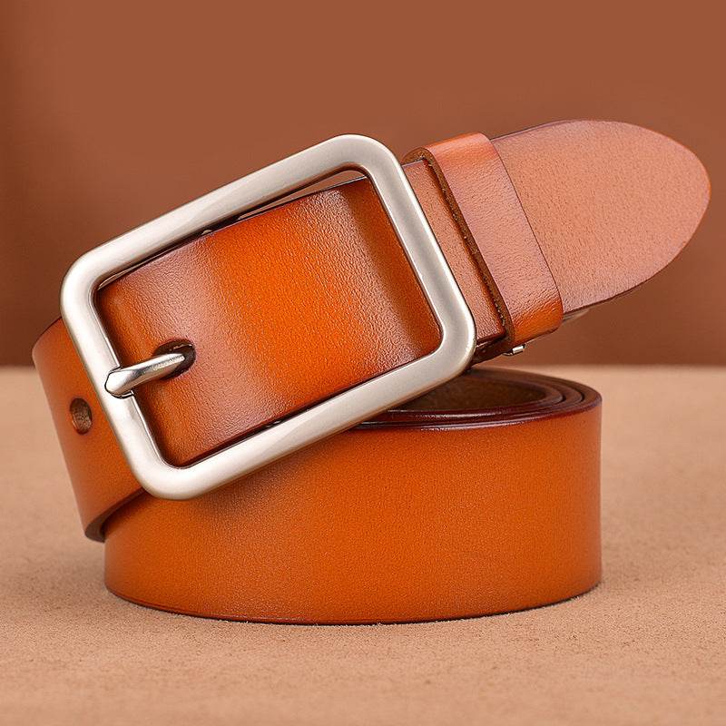 Leather belt buckle belt - Mubimart
