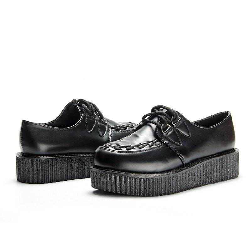 Fujin Brand Star Leather autumn Creepers loafers plus size 35-41 women Shoes ladies platform shoes Women Flats Female - Mubimart