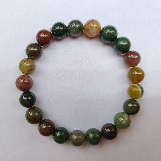 Natural Indian Agate Bracelet 6-12mm Women Men Bracelet - Mubimart