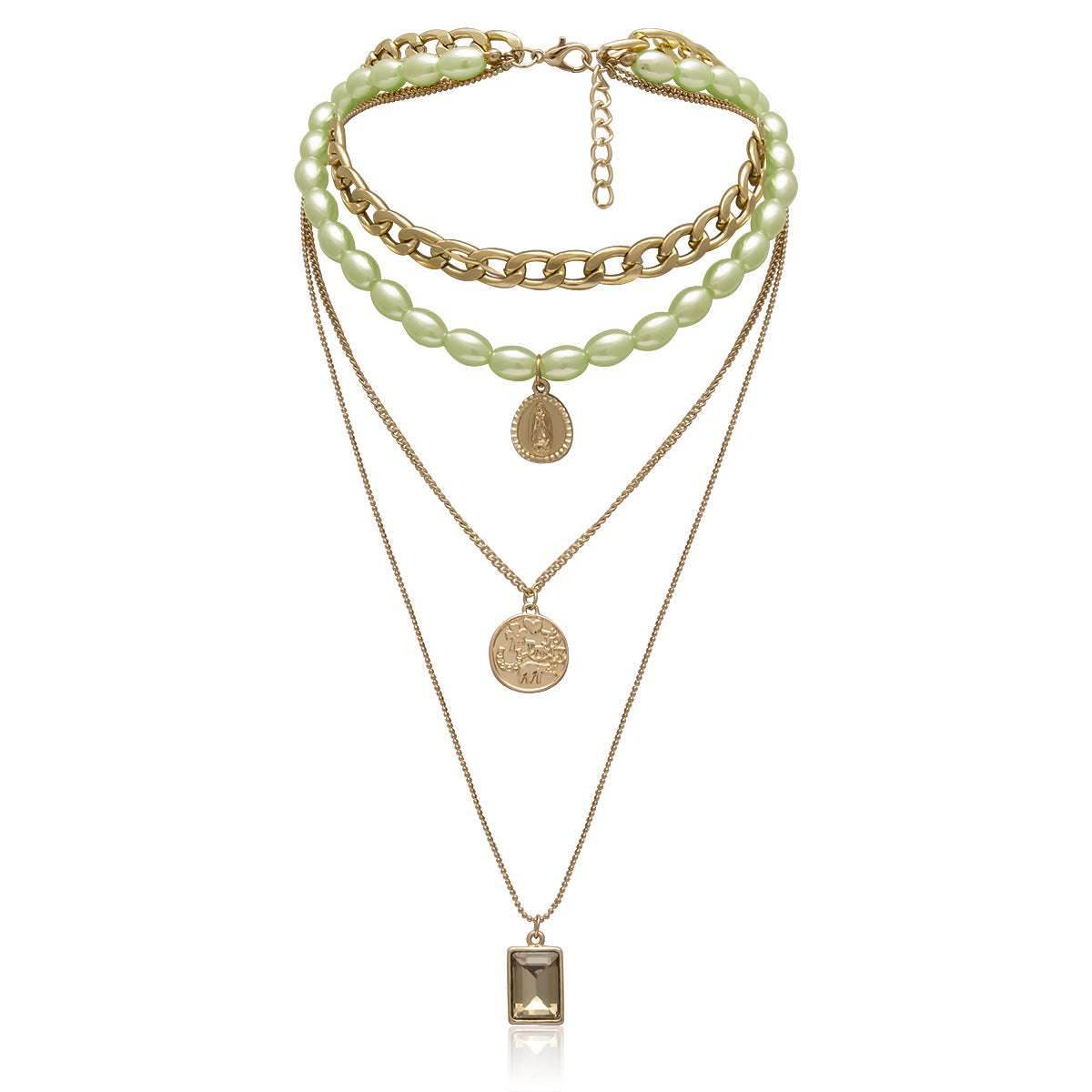 Retro Portrait Jewelry Necklace Women Sweater Chain - Mubimart