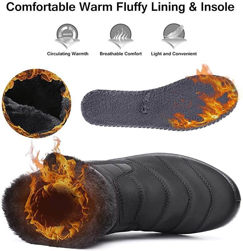 Umbrella Cloth Snow Boots Side Zipper Cotton Boots Mid-calf Waterproof Snow Boots - Mubimart