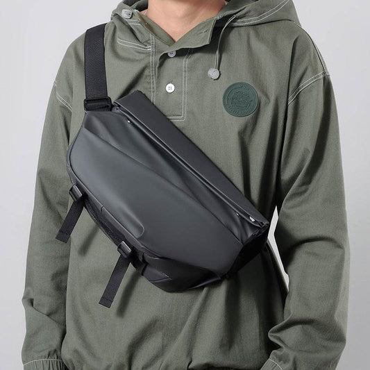Functional Crossbody Bag Men Cool Motorcycle Sling Backpack Shoulder Chest Bag - Mubimart