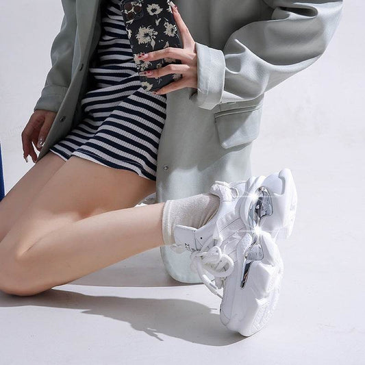 All-matching Platform Height Increasing Shoes Casual Sneaker Women - Mubimart