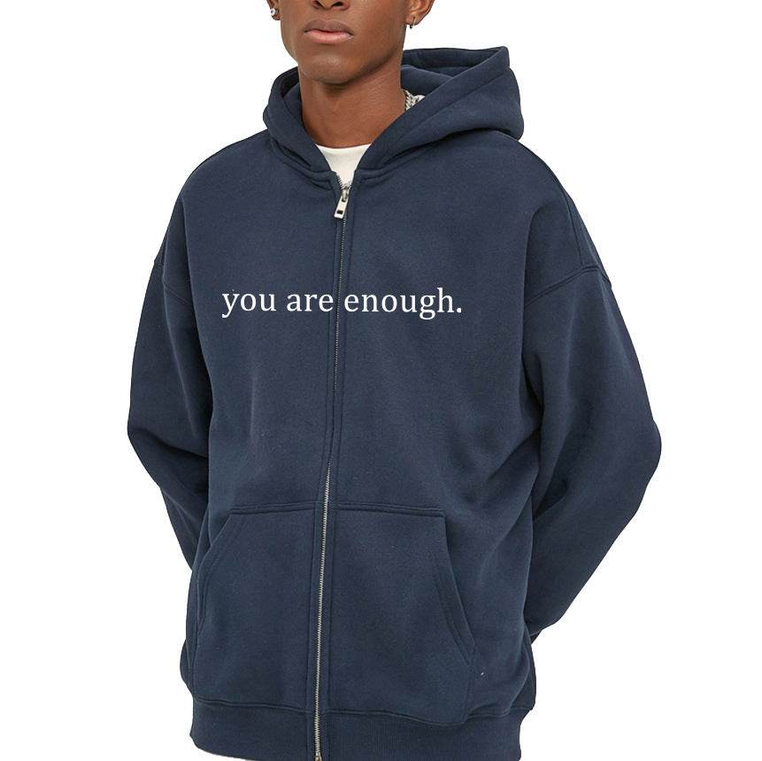 Hoodies Plus Size Sweatshirt Casual Drawstring Zipper Clothes - Mubimart