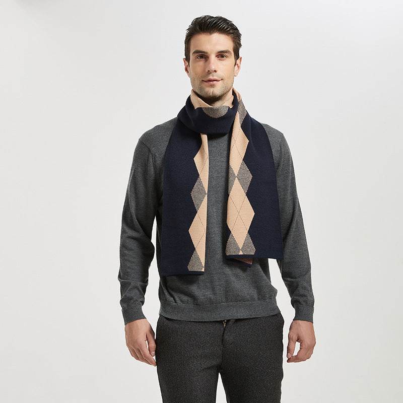 Spring-autumn-winter Knitted Scarf Men Dongdaemun Korean Youth Art - Mubimart