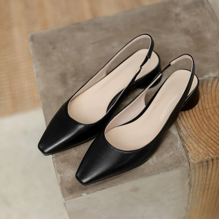 Pointed Toe Slingback Baotou Simple Low Heel Women's Shoes