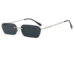 Rechteckige randlose Sonnenbrille