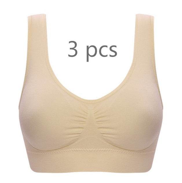 Seamless Push Up Bra 3 Pcs Set - Mubimart