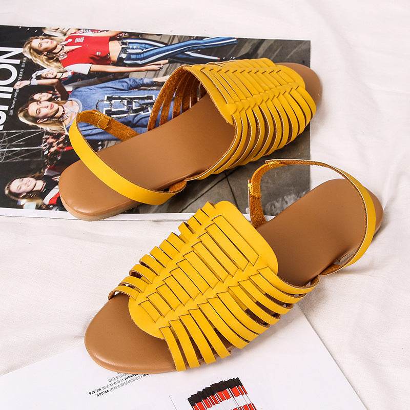 Women's hollow flat sandals - Mubimart