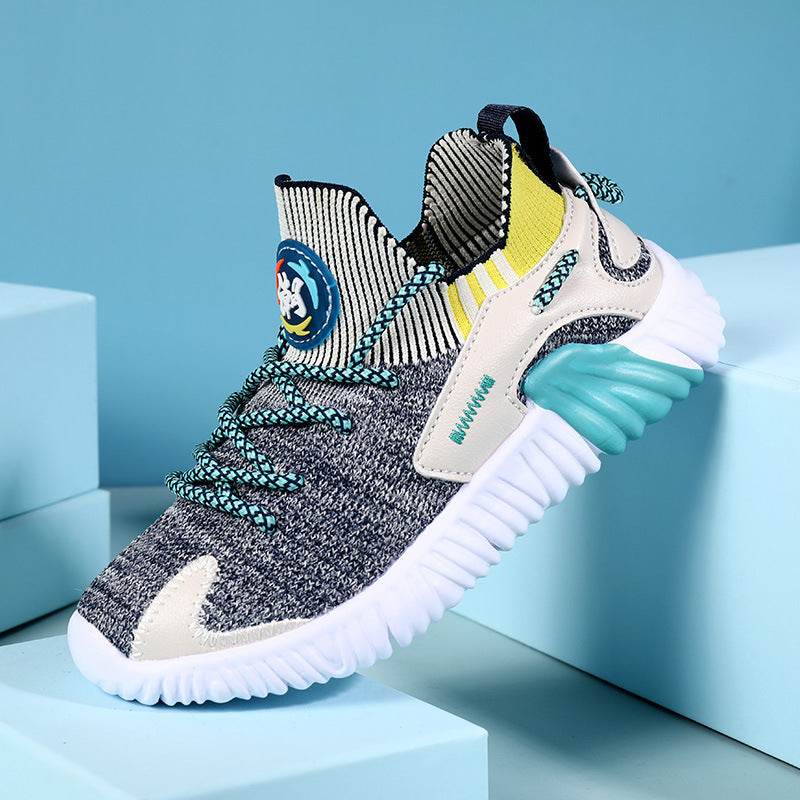 Fly Knit Double-Mesh Children's Anti-Slip Sneaker - Mubimart
