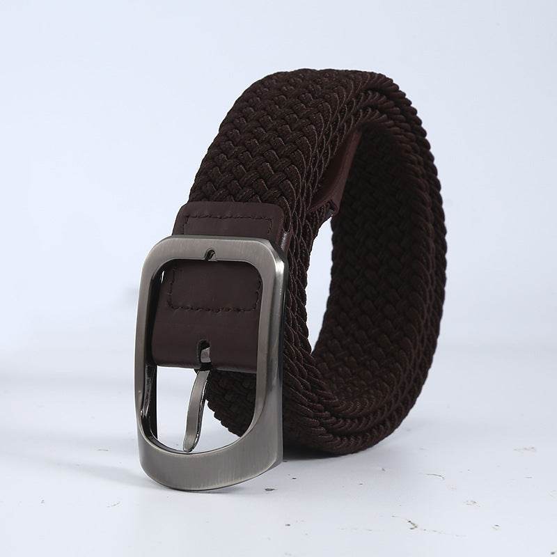 Men's Woven Canvas Outdoor Alloy All-match Elastic Belt - Mubimart