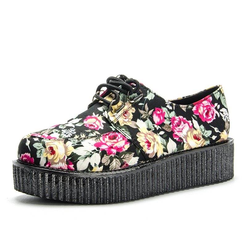Fujin Brand Star Leather autumn Creepers loafers plus size 35-41 women Shoes ladies platform shoes Women Flats Female - Mubimart