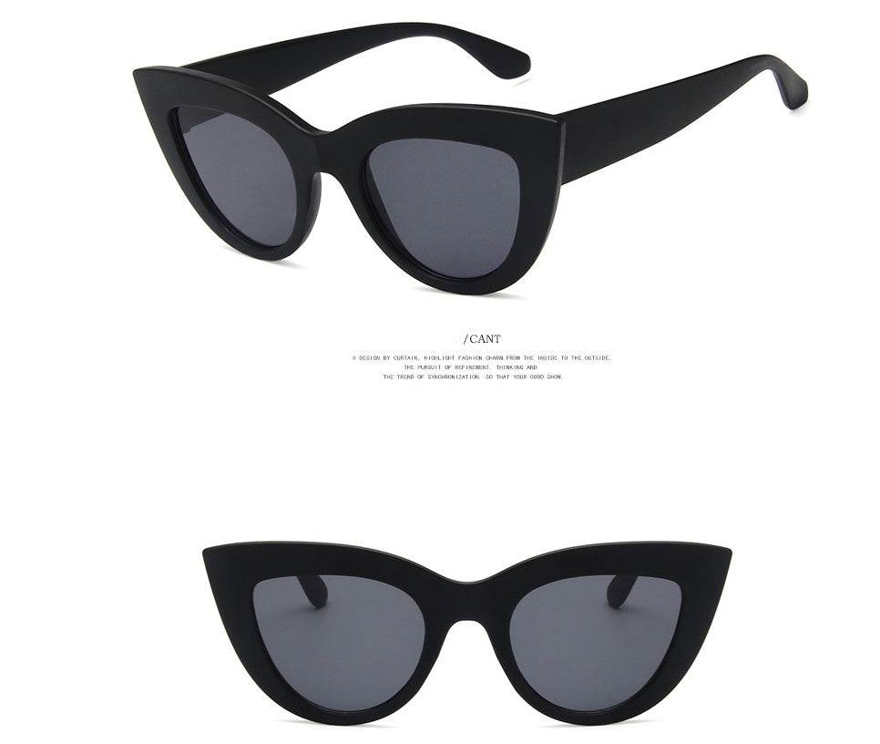 European and American retro cat eye sunglasses trend wild style sunglasses - Mubimart