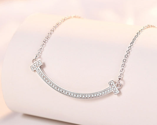 Sterling silver smiley face necklace women