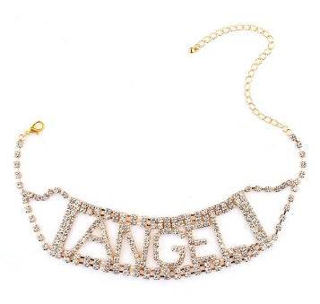Angel Rhinestone Choker - Mubimart