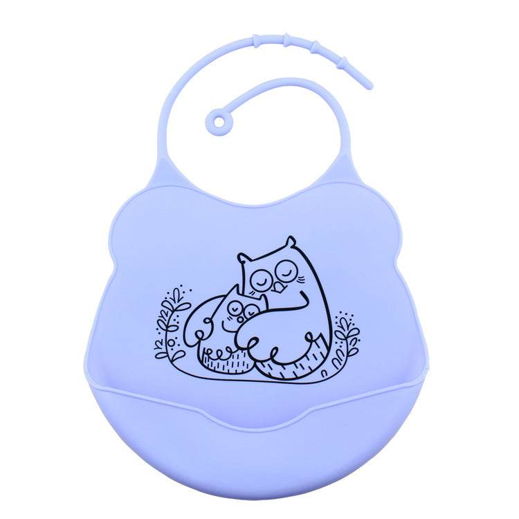 Cartoon silicone bib - Mubimart