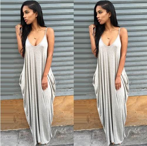 Women Summer Dress Casual Long Dresses Plus Size - Mubimart