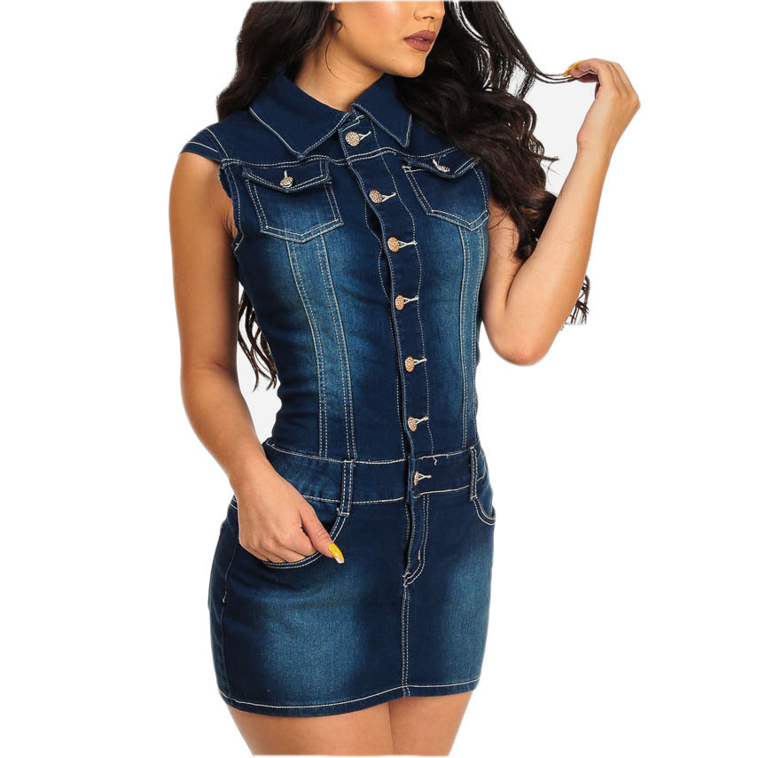 Women Denim dress - Mubimart -  