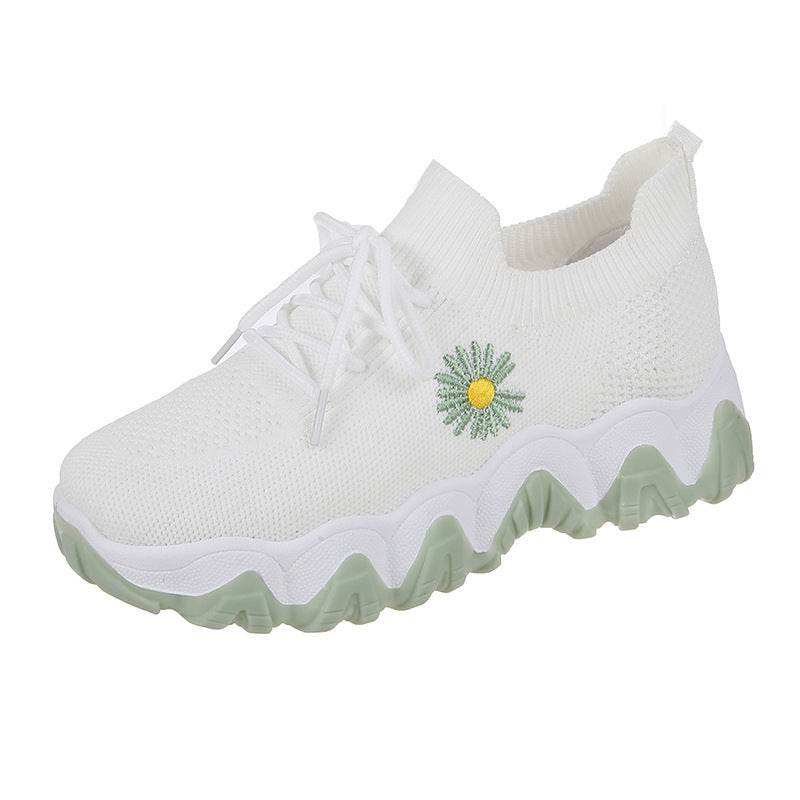 Flying Woven Mesh Small Daisy Sneakers Women - Mubimart