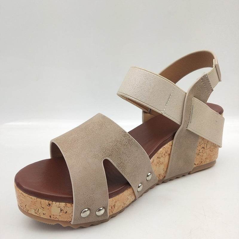 Wedge heel Roman women's high heel sandals - Mubimart