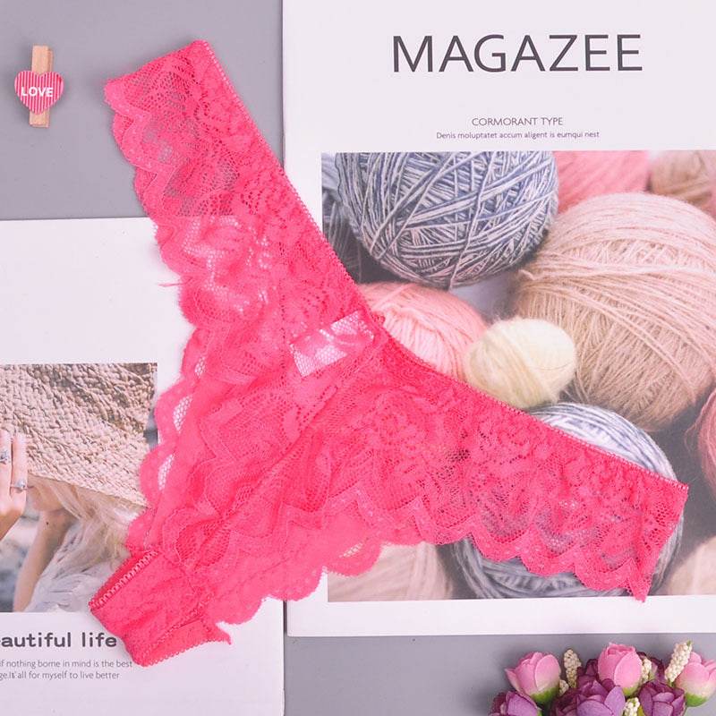 Adjusted Cozy Lace Briefs G Thongs Underwear Lingerie For Women - Mubimart