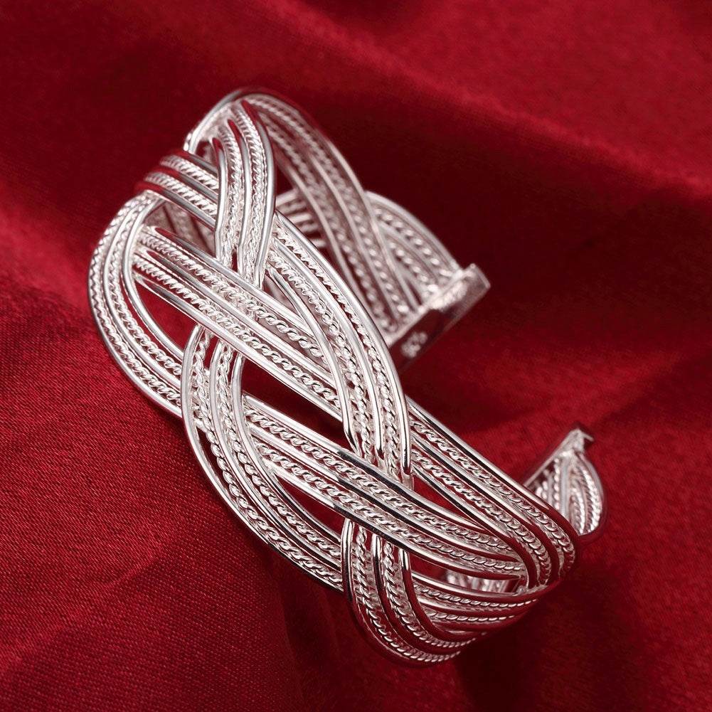 Silver Bangle Bracelet - Mubimart