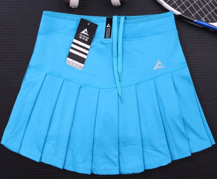 New Girls Tennis Skirts with Safety Shorts , Quick Dry Women Badminton Skirt - Mubimart