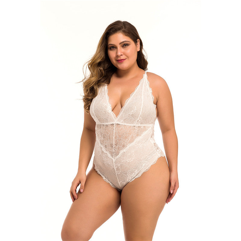 Plus Size Lace Meshsexy Lingerie - Mubimart -  