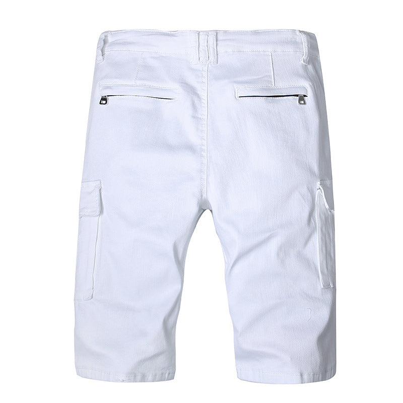 Witte slim denim shorts voor heren