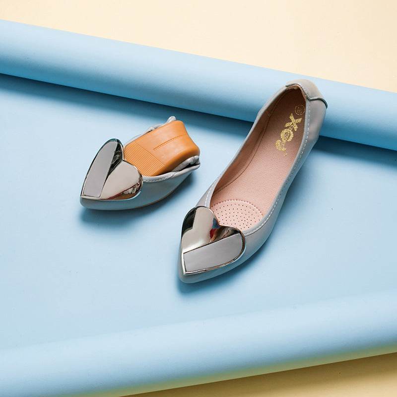 Women's flat shoes pointed toe soft egg roll shoes - Mubimart